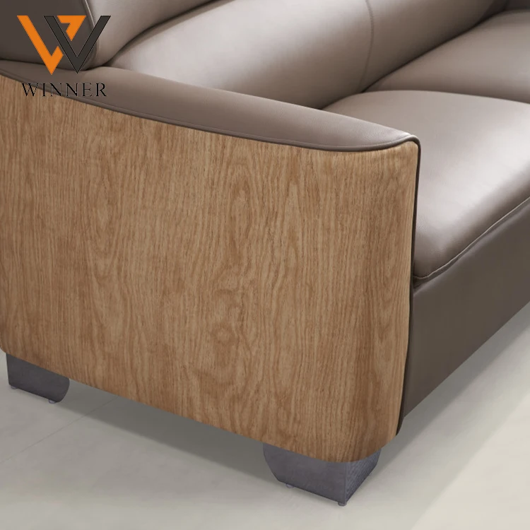 Sitting area 3 seater home furniture sofa with stainless legs boss PU modern leather office sofa set