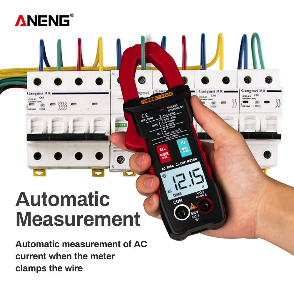 ANENG ST205 Digital Clamp Meter Analog Multimeter Current Clamp DC/AC Intelligent AUTO range meter with temperature tester