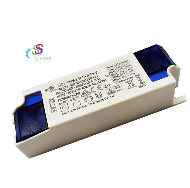 Изолированный SELV TUV SAA CE CB ERP PF> 0 95 без мерцания выход DC27-40V 650-800 мА 22-32 Вт DIP СВЕТОДИОДНЫЙ импульсный источник питания