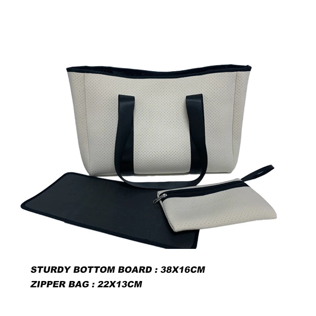 Повседневная стильная уличная пляжная сумка для спортзала дизайнерская Неопреновая бежевая розовая сумка-тоут с индивидуальным принтом покупок путешествий ночных занятий спортом тоут