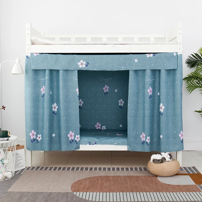 digital printing 100% shading one side upper cover mosquito 1.2/1.5m height single bed curtain loft bed curtain bed canopy