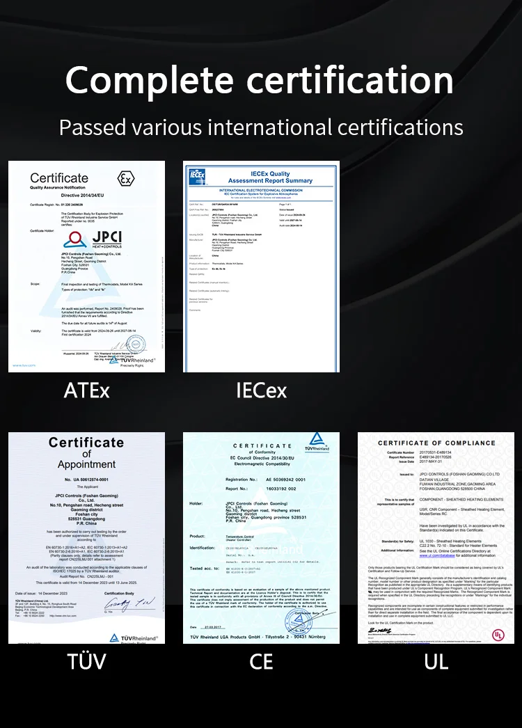 Explosion-proof temperature limiter, French technology, EX d, ATEX IECEx certified, -20 to 50°C, thermostat