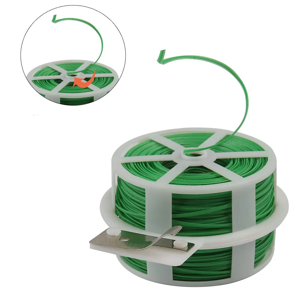 
Садовый зеленый Твист-хомут с резаком, 100 м 