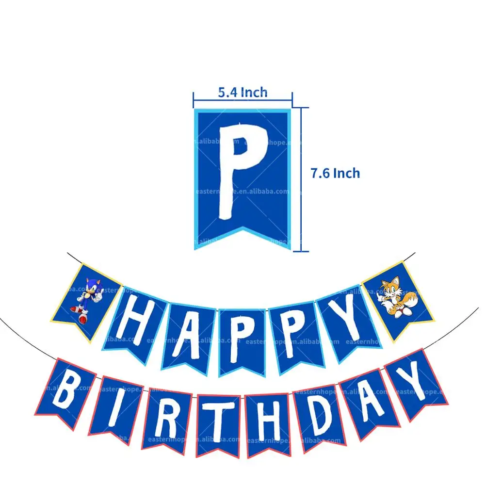 
Sonic the hedgehog Party Supplies, Birthday Banner Balloon Party Pack for Kids Shower Party Decorations 