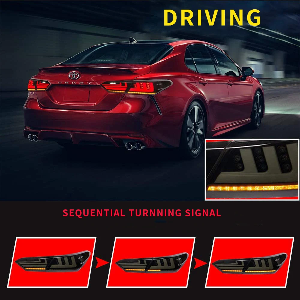 Full LED For Camry Taillights With Sequential Turn light 2018 2019 2020 For Toyota Camry Rear Lamps Assembly Driver Passenger