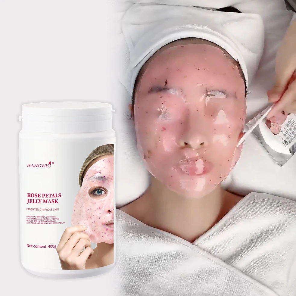BANGWEI 400g OEM factory korean rose extract moisturizing oil control shrink powder face jelly mask