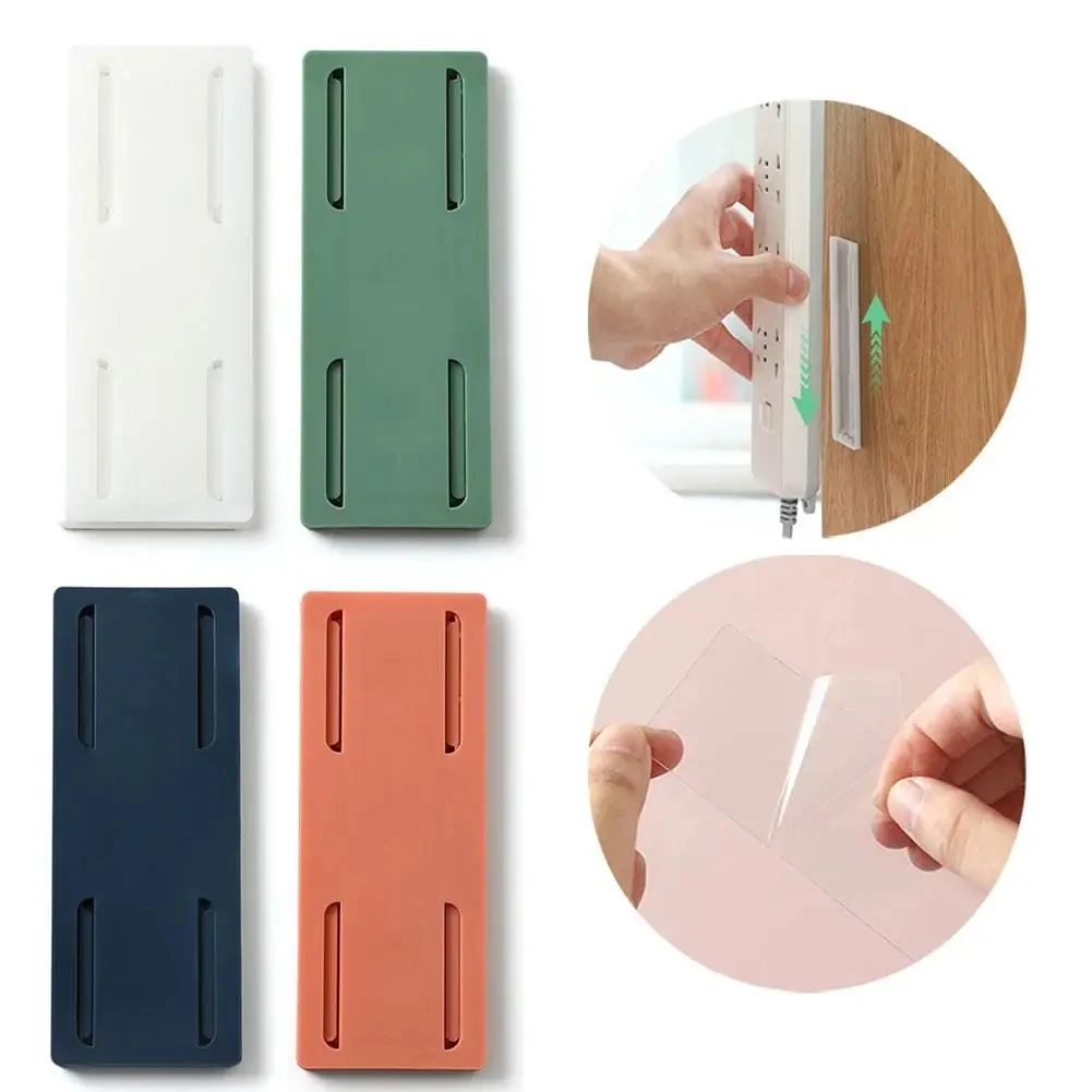 Sticker Punch-free Plug Fixer Home Self-Adhesive Socket Fixer Cable Wire Seamless Power Strip Holder Organizer