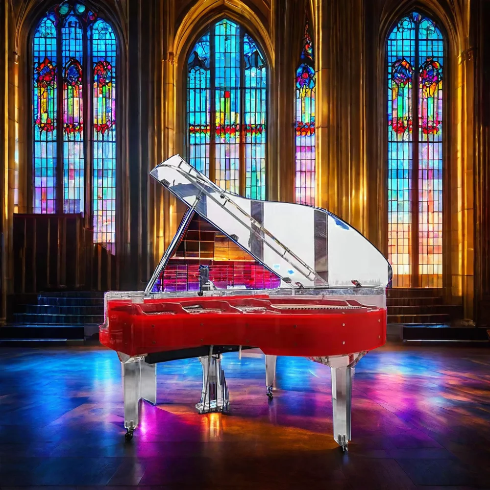 High Grade Grand Acrylic Crystal Piano Decorative Clear Mechanical Keyboard Model Number