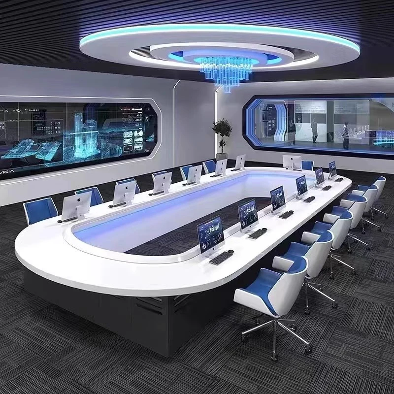 Fashion piano paint U-shaped conference table office furniture simple multimedia O-shaped meeting table