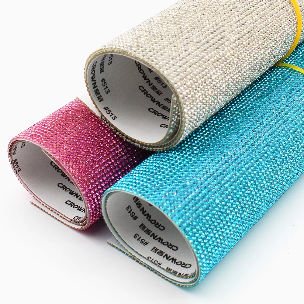 24*40cm Diamond Decoration Glue Accessories Glass Chaton Beads Rhinestone Sticker Sheet Self Adhesive