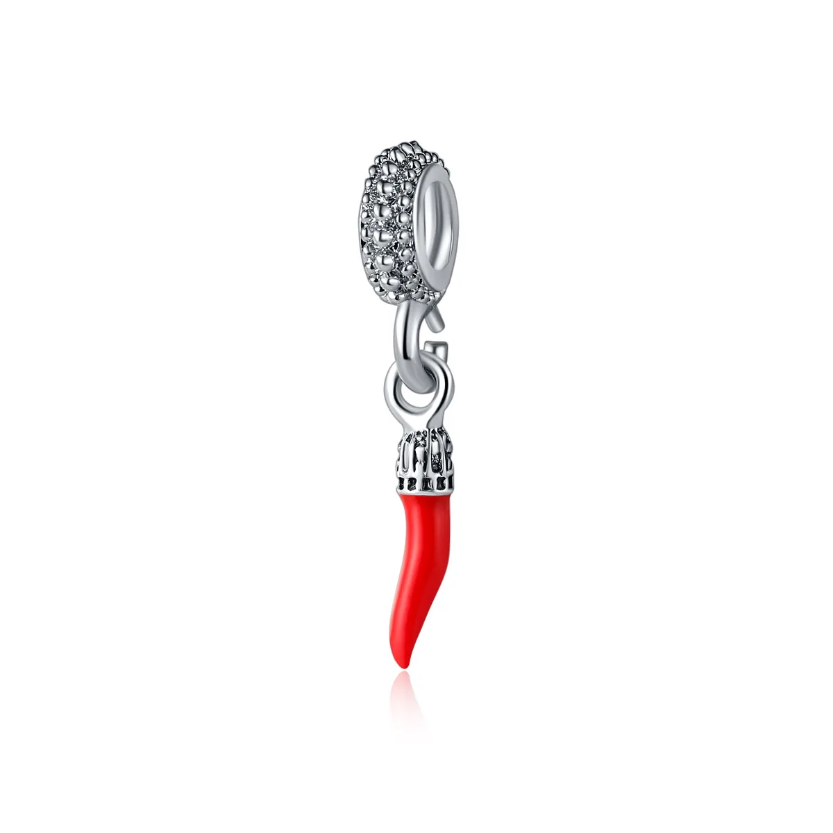 Cute creative Vegetables metal enamel red pepper chilli pendant crown red chili horn charm for jewelry making italian horn charm