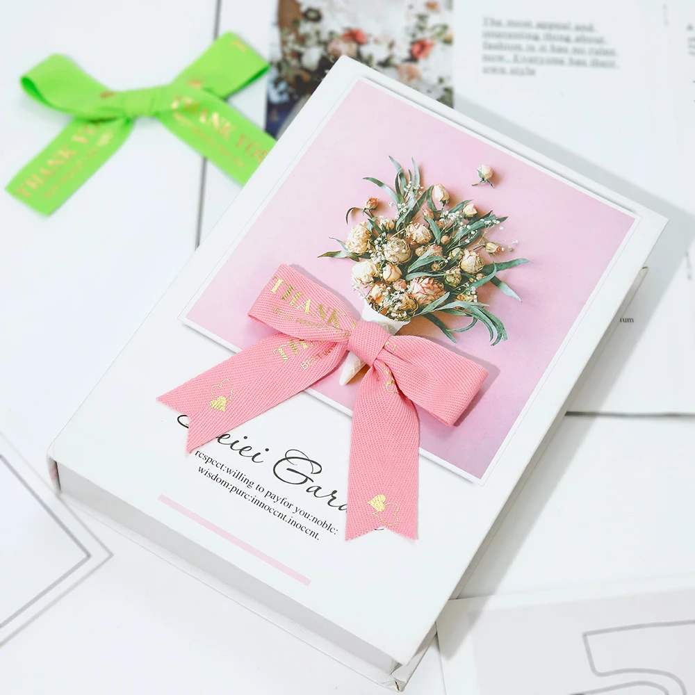 High Quality Custom Design Solid Color Cotton Ribbon Logo Floral Ribbon Flower Packaging for Gifts DIY Ribbon