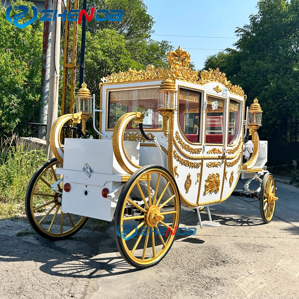 Royal Horse Drawn Style Carriage Trailer Electric From China Manufacturer Factory