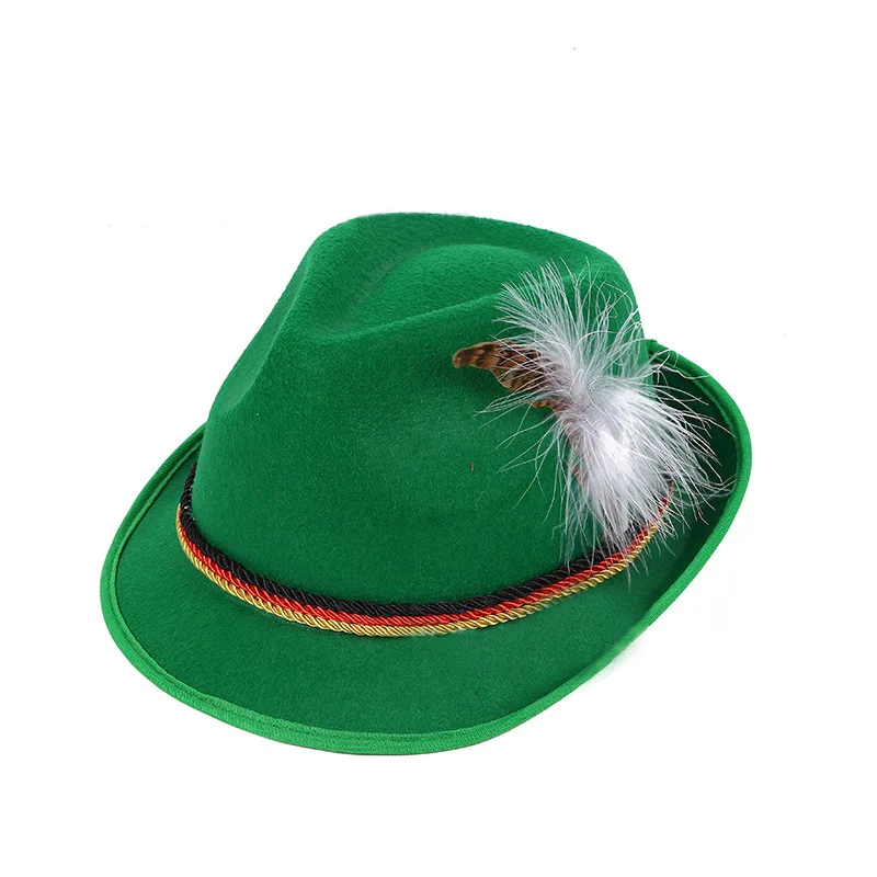 2024 New Style Custom Felt Fedora Cap Party Top Men German Beer Oktoberfes Hats