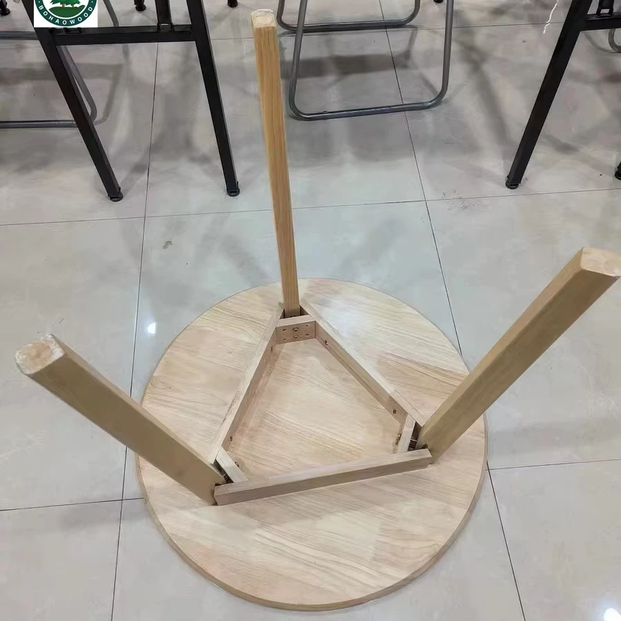 2024 hot selling round/square table solid wood finger jointed rubber wood table accept OEM/ODM
