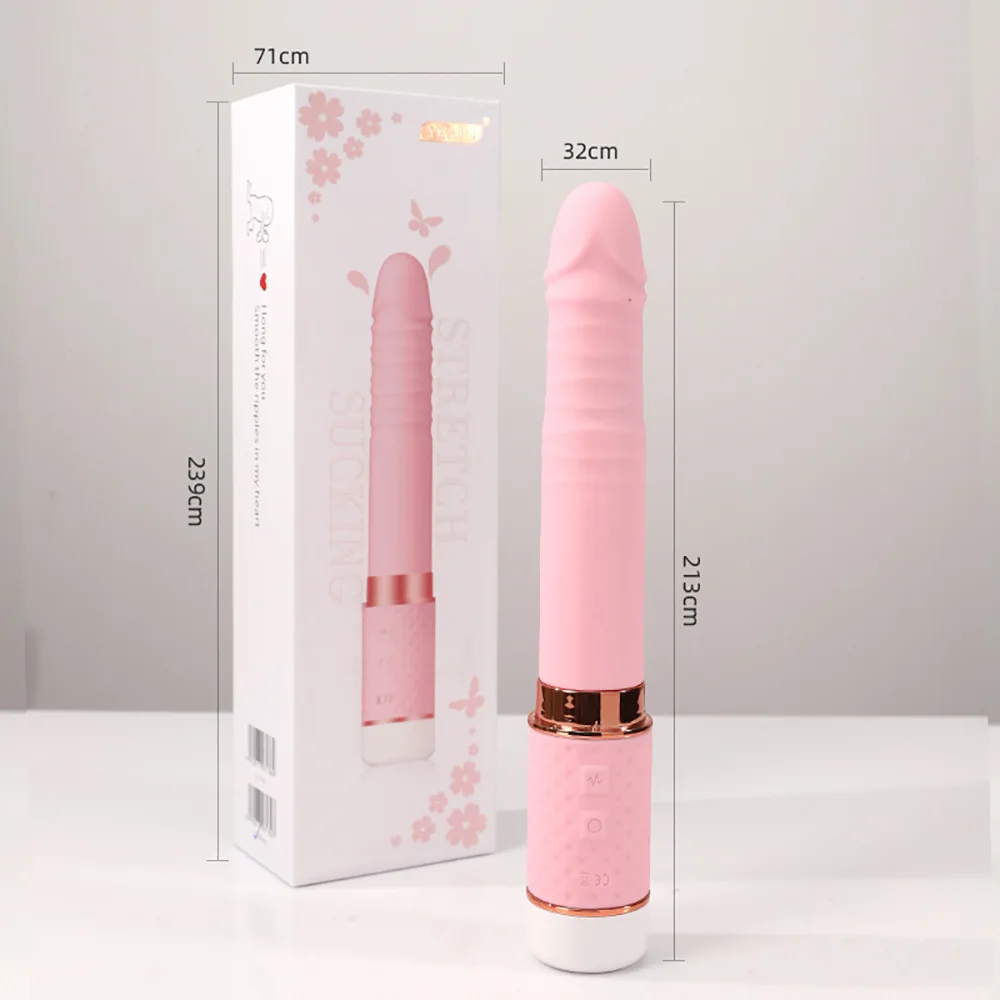 Telescopic vibrator female variable frequency sex toys wholesale sucking masturbation stick 2022