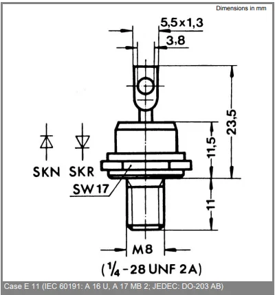 Standard diode Stud Rectifier Diode SKN71 SKR71