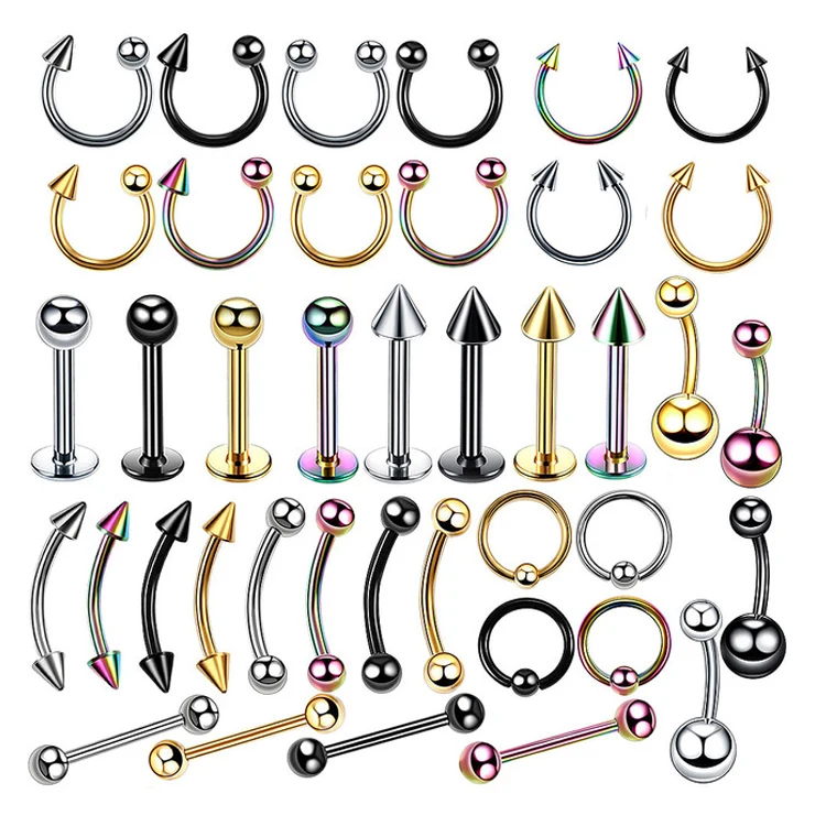 Stainless Steel  Piercing Kit Body Piercing Belly Button,Tongue, Eyebrow, Nipple, Lip, Nose, body piercing jewelry