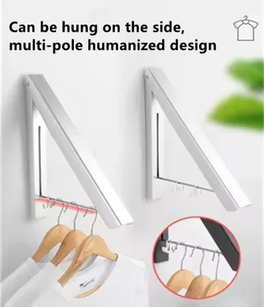 Foldable Home Storage & Organization  Wall Mount Clothing Rack With Shelves Hangers Clothes Racks Rails