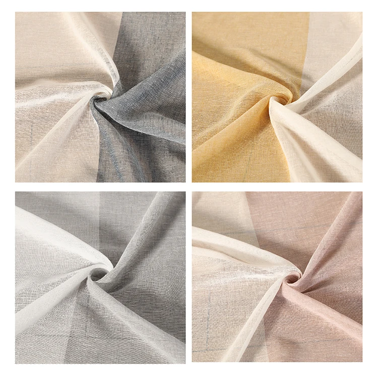 Wholesale Ready Made Curtain European Style Elegant 3 Color Polyester Blackout Curtain Tulle Sheer Curtain for home