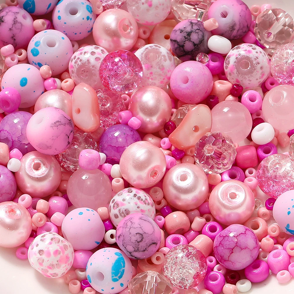 K26 DIY Handmade Charms Crafts Round Crystal Glass Beads 6~8MM Lavender Purple Natural Stone Pony Beads For Jewelry Making