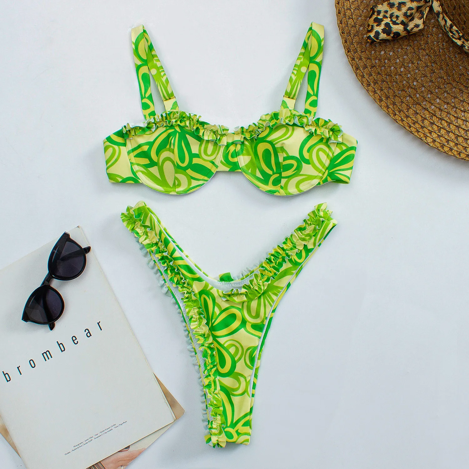 Custom logo tags label 2022 Floral bikini ladies two piece womens extreme micro bikini swimsuits