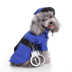 Cosplay police dog clothes dress up the dogs cats as a police dog coats with two legs disfraces perros halloween