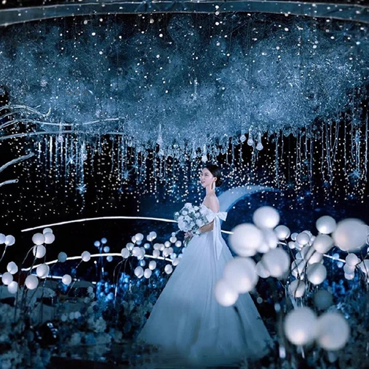 Bubble Shape Custom Indoor Banquet Hall Hotel Modern Luxury Floor Light For Wedding Decoration