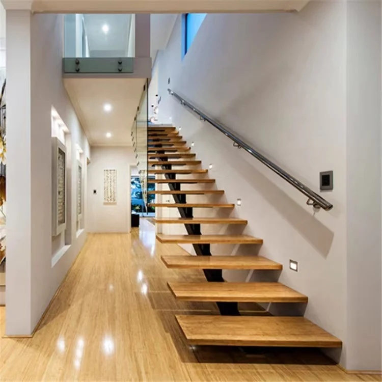 Modern design indoor stairs fiberglass structure stairs wooden stairs