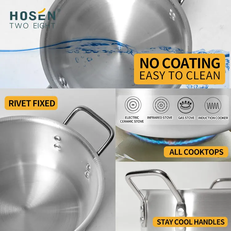 Wholesale Factory Price 7pcs 14/16/18/20/22/24/26cm Aluminum Cooking Pot Set Cookware Soup Pot Stock Pot Sets with lid