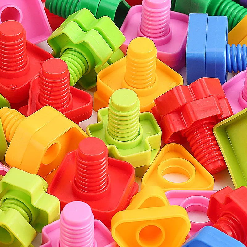 Preschool children plastic blocks set educational  brain Inspired toy Practice eye hand coordination nuts and bolts toy