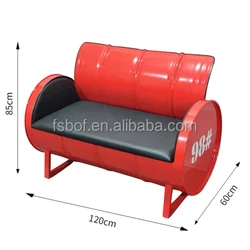 Iron art creative industrial style bar table and chair combination oil barrel sofa KTV clothing store retro sofa booth and chair