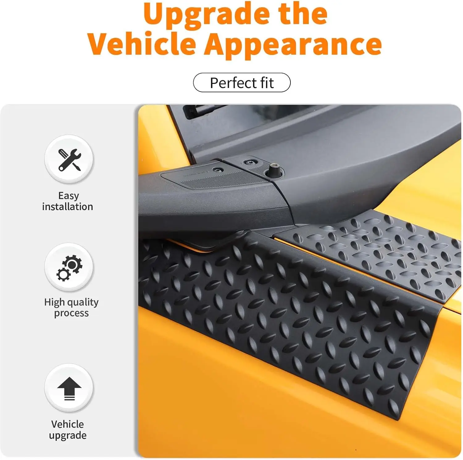 Cowl Body Armor Side Corner Guard Cover Accessories Corner Guard Trim Cover Compatible for Bronco 2021 2022 2023 2door 4 Doors