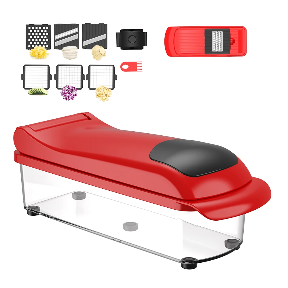 High Quality 7-in-1 Steel Vegetable Chopper Multifunctional Handheld Salad Maker for Fruits and Onions Manual Gadget