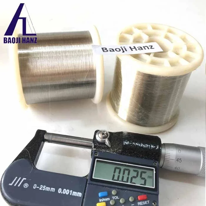 High temperature pure 99.98% 0.03mm ultra thin metal nickel wire np1 0.025mm