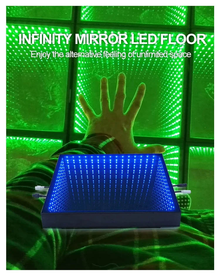 3d Infinity Mirror Color Led Dance Floor China Outdoor Waterproof for Event Party Wedding