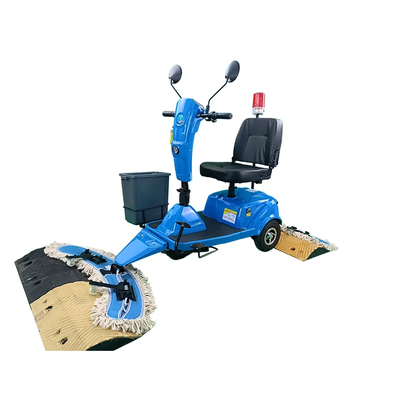 China Ride on Floor Mop Propelled Three Wheel Dust Cart driving mopping dust floor scrubber cart