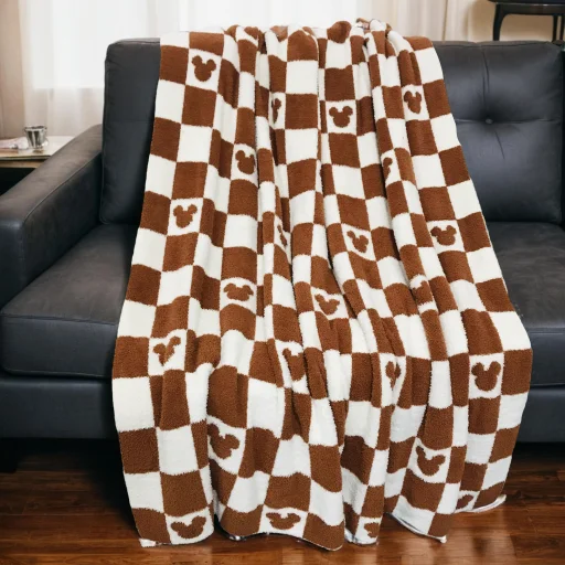 Microfiber Soft Cozy Cute Bear Head Warm Throw Blankets for Couch Sofa Chair