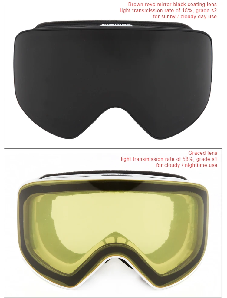 OEM ski snow goggles factory cheap designer ski goggles safe googles for fun skiing