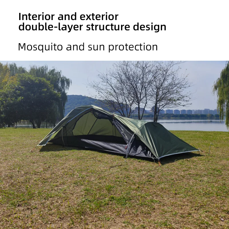 Outdoor single-soldier tent convenient rain-proof and sun-proof double-layer multi-functional customizable tent