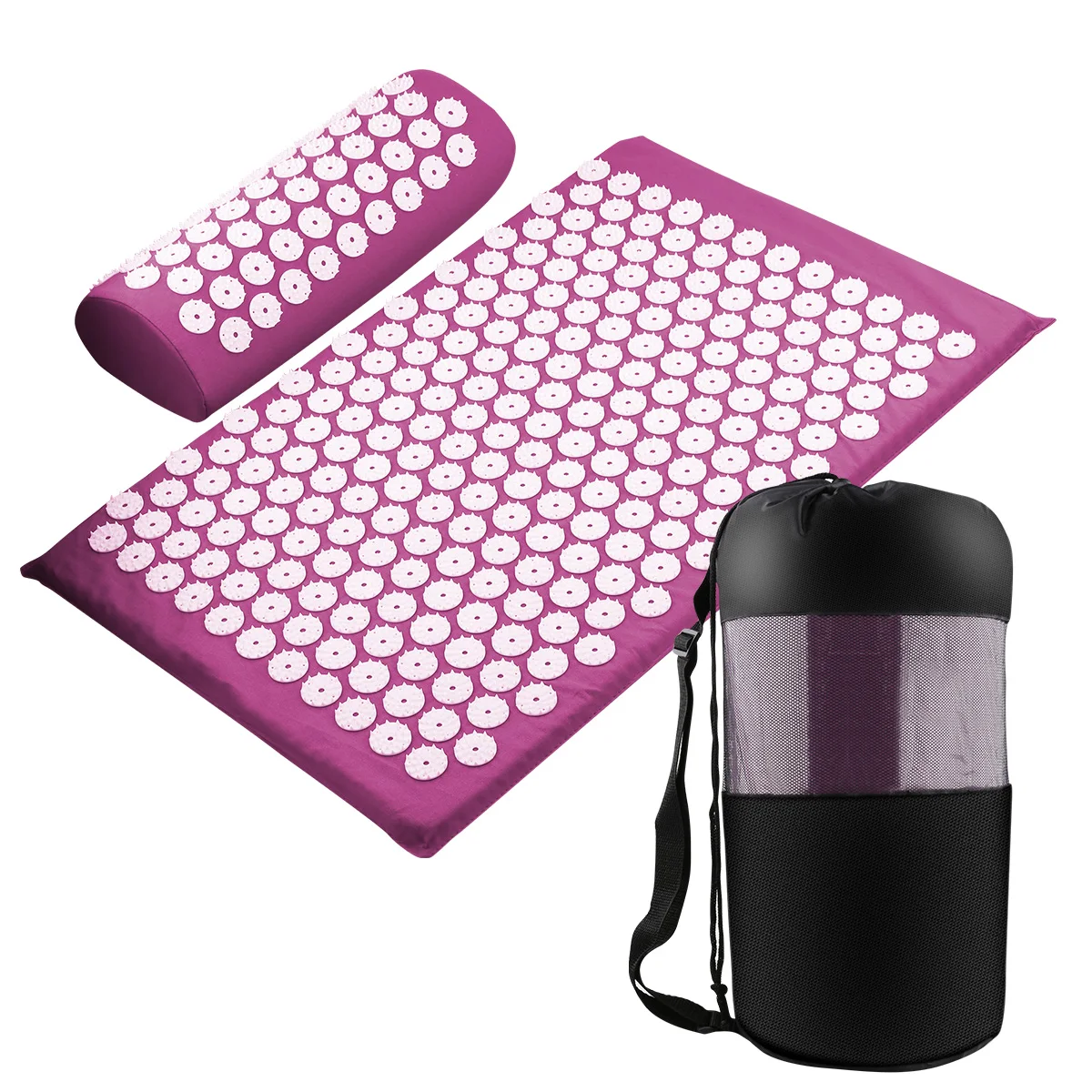 Best Relaxation Gift Acupressure Mat and Pillow Massage Set Relieve Back and Neck Pain Acupressure Mattress
