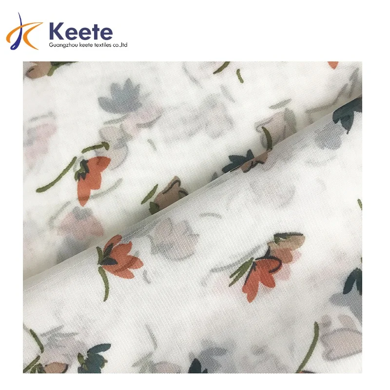 Шифоновая ткань с принтом из полиэстера