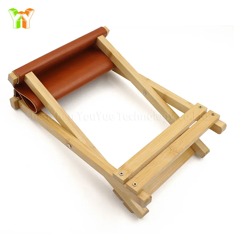 Портативный bamboo Деревянный Складной Открытый Кемпинг Рыбалка деревянный стул на берегу моря для пляжного отдыха с кожаным