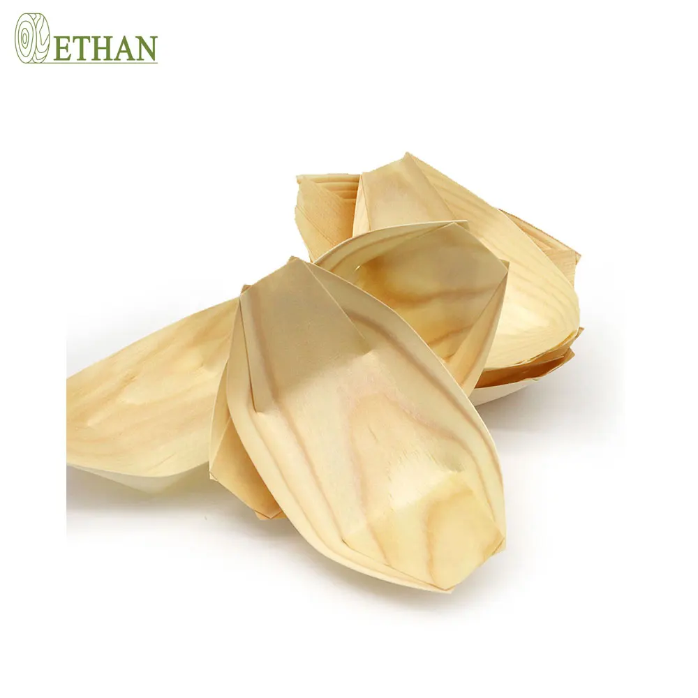 Factory Direct Wholesale Disposable Green Wooden Sushi Boat Tray