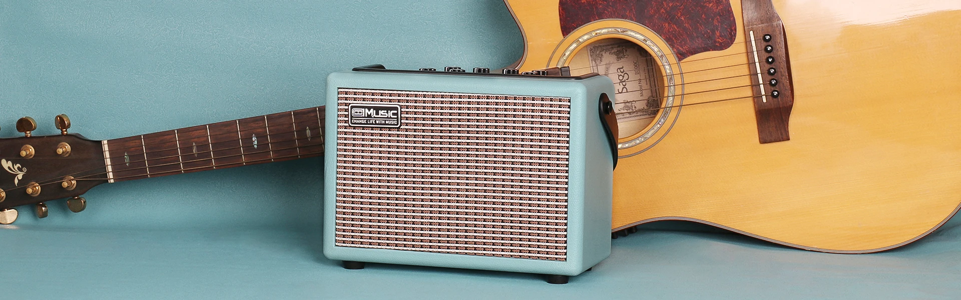 15W Rechargeable Busking Amplifier Electric Guitar Amplifier Combo Lithium Battery Wireless Connect Mic Input with Reverb 6.35mm