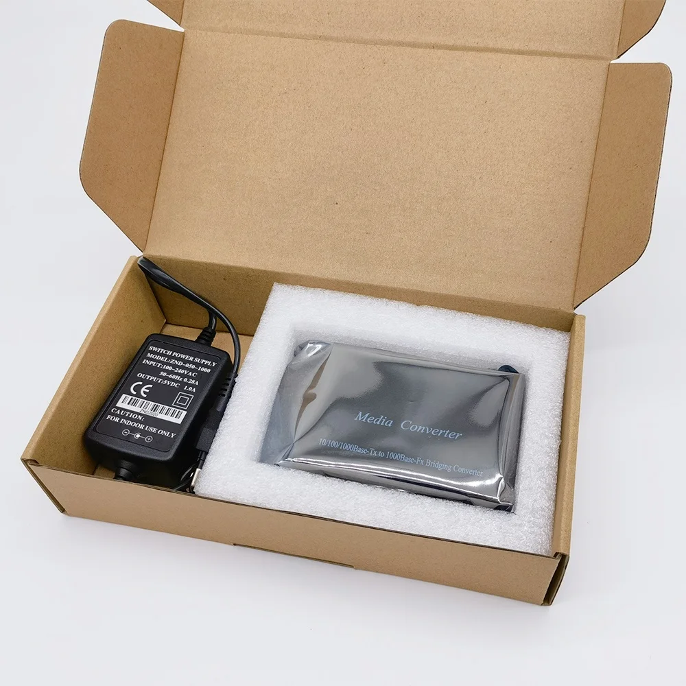 Gigabit Ethernet Media Converter, Multi Mode Dual SC Fiber to Ethernet Converter, 550m-2km