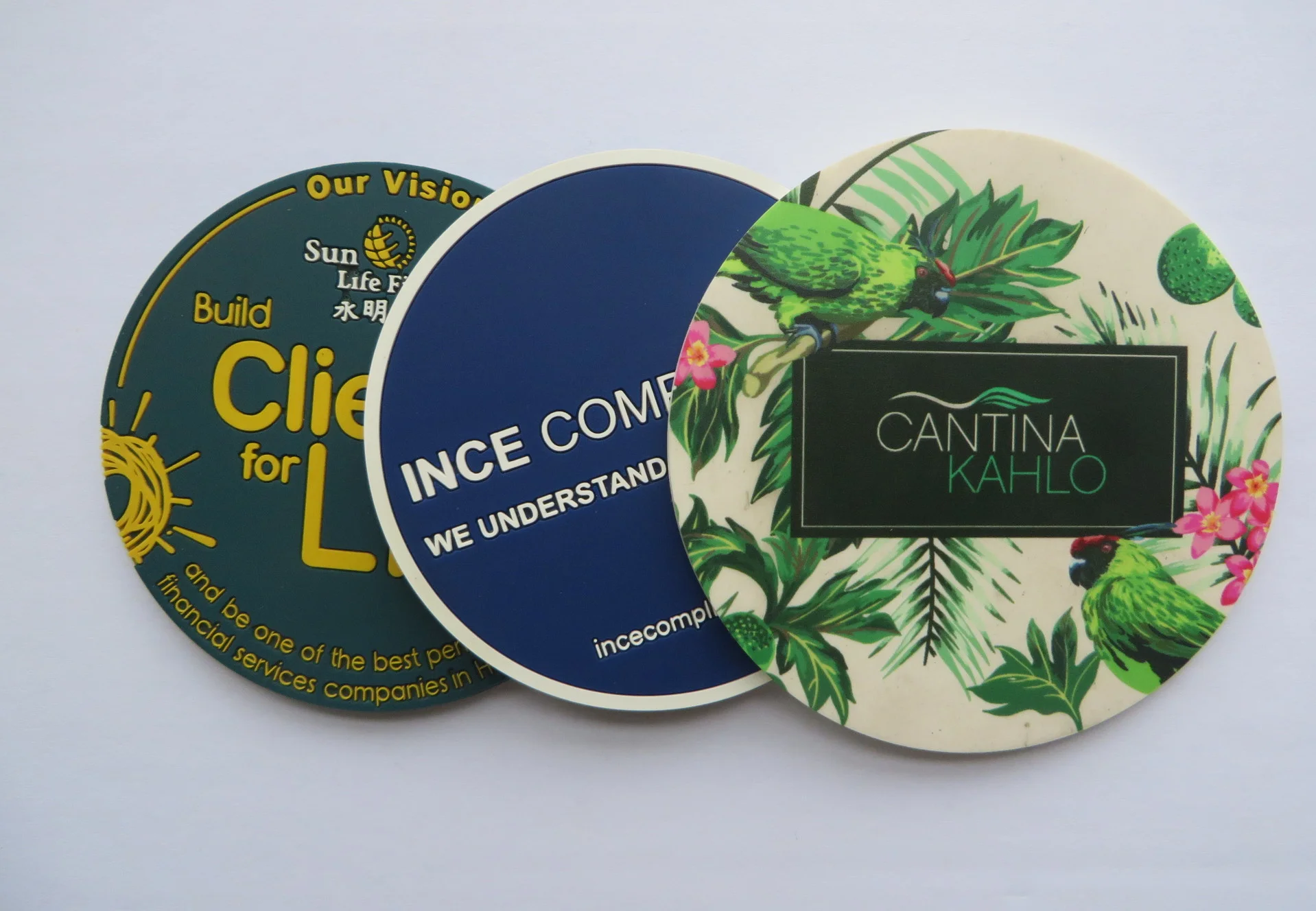 Wholesale Cheap Custom Printing Embossed Logo Mat Soft PVC Rubber Cup Coasters For Drinks