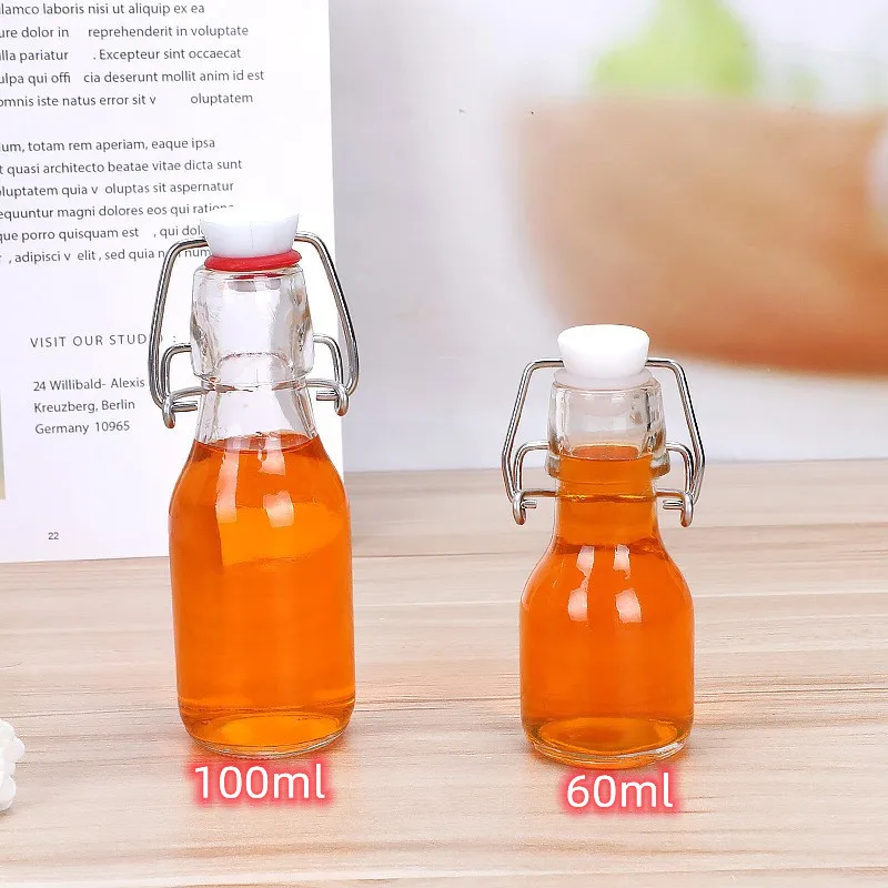 Empty Glass Bottle Small Clasp Glass Beverage Bottle Cooking Oil Camellia Glass bottle  G22-9