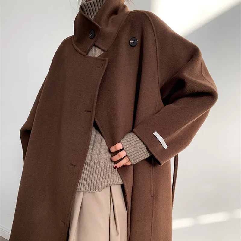 Wholesale 2020 New Women Double Face Cashmere Coats Winter Wool Coats