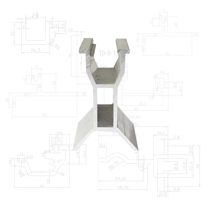 Aluminum alloy Heat dissipation channel Slot bar connector Used for lighting fixtures Aluminum profile pendant